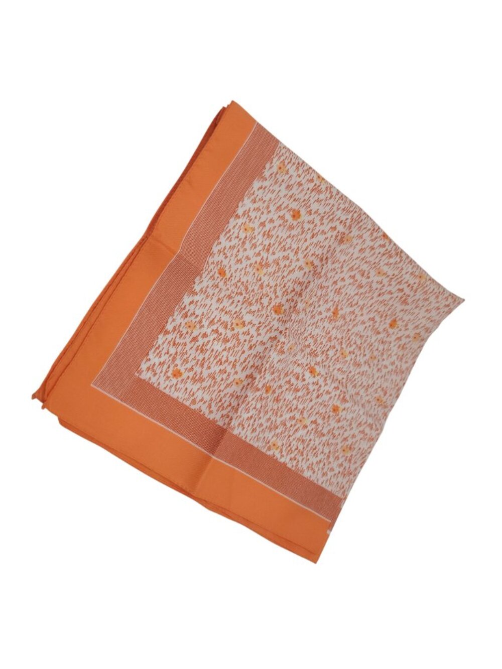 Vtg Orange & White Geometric Floral Scarf 20" Square Made In Italy Polyester - Picture 11 of 13